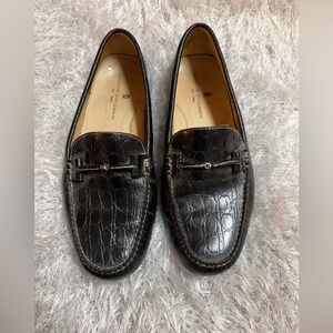 Martin Dingman Men's Black Leather Bit Loafers